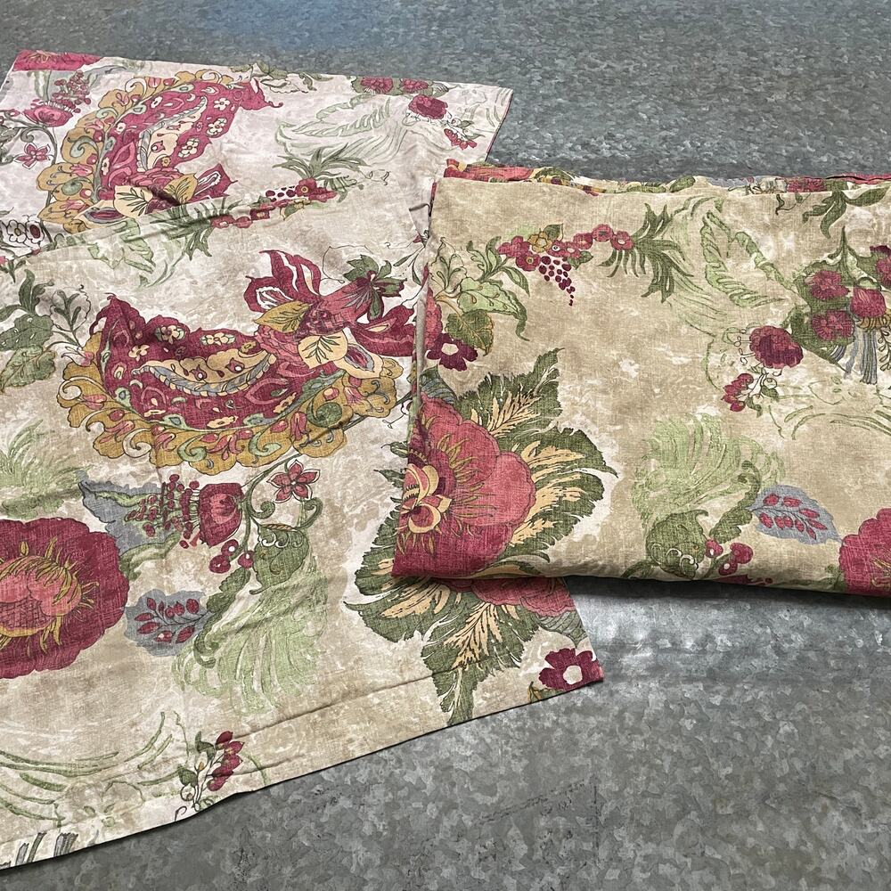 Pottery Barn Amaya Palampore Cotton Linen Duvet Full Queen Pillow Euro Shams Set